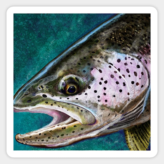 The Steelhead Trout Sticker by fishweardesigns